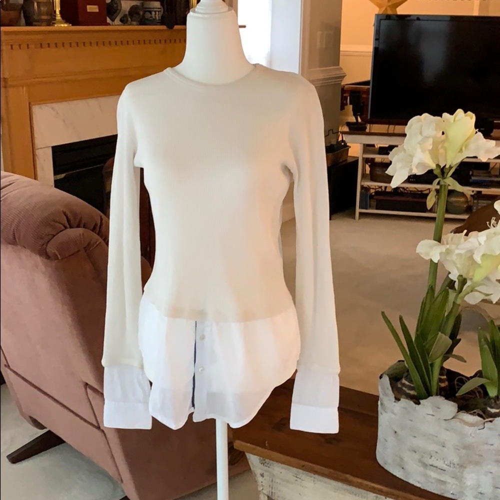 Theory thermal long sleeve tee blouse